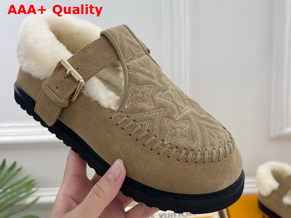Louis Vuitton Colorado Comfort Mary Jane Beige Monogram Embroidered Suede Calf Leather 1AIGKZ Replica