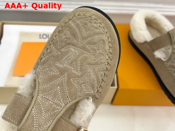 Louis Vuitton Colorado Comfort Mary Jane Beige Monogram Embroidered Suede Calf Leather 1AIGKZ Replica