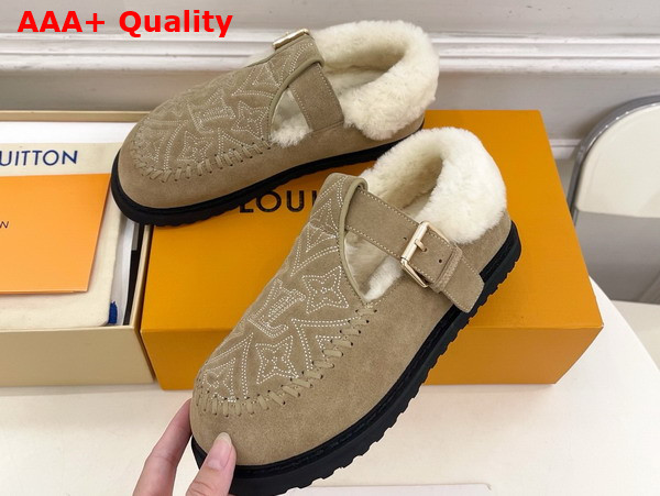 Louis Vuitton Colorado Comfort Mary Jane Beige Monogram Embroidered Suede Calf Leather 1AIGKZ Replica
