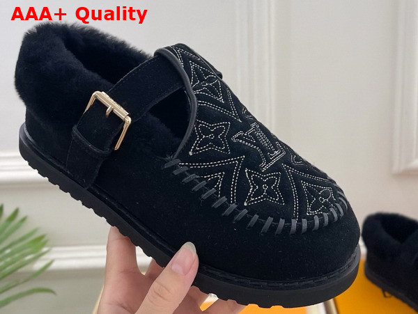 Louis Vuitton Colorado Comfort Mary Jane Black Monogram Embroidered Suede Calf Leather 1AIGKJ Replica