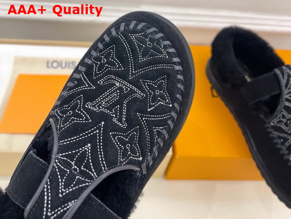 Louis Vuitton Colorado Comfort Mary Jane Black Monogram Embroidered Suede Calf Leather 1AIGKJ Replica