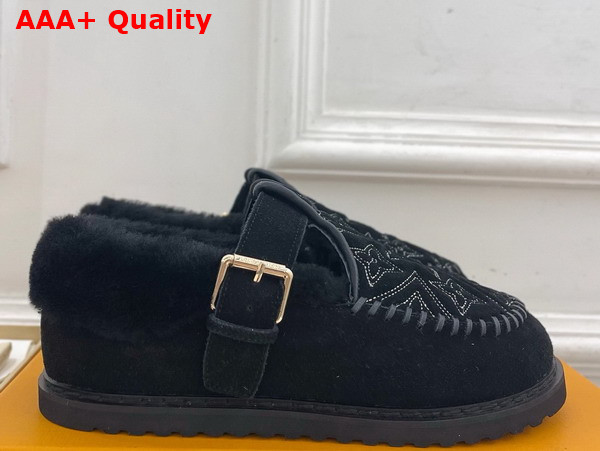 Louis Vuitton Colorado Comfort Mary Jane Black Monogram Embroidered Suede Calf Leather 1AIGKJ Replica