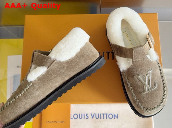 Louis Vuitton Colorado Comfort Mary Jane Khaki Green Suede Calf Leather 1ADC21 Replica