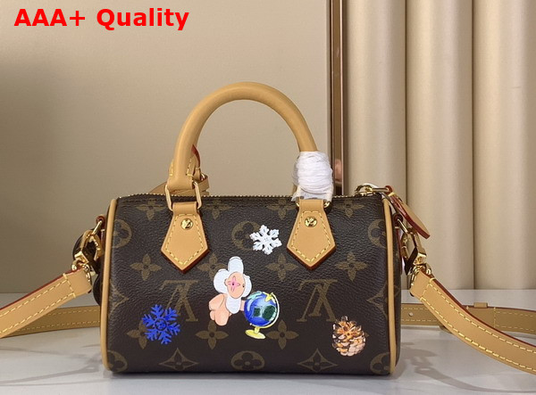 Louis Vuitton Colorful Edition of the Nano Speedy Monogram Snowy Pearl Coated Canvas M15330 Replica