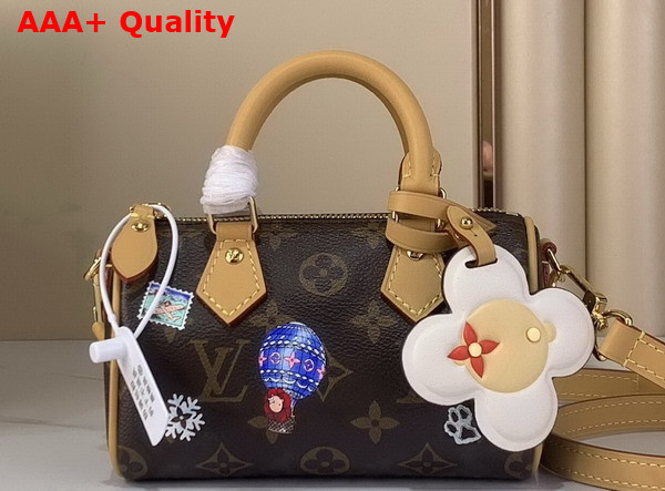 Louis Vuitton Colorful Edition of the Nano Speedy Monogram Snowy Pearl Coated Canvas M15330 Replica