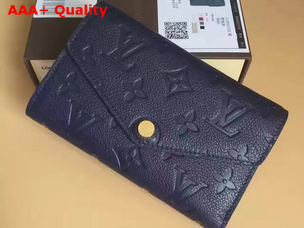 Louis Vuitton Compact Curieuse Wallet Blue Monogram Empreinte Leather Replica