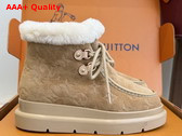 Louis Vuitton Cortina Low Boot in Beige Monogram Debossed Suede Calf Leather 1AIUFW Replica