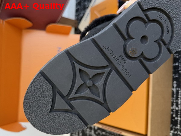 Louis Vuitton Cortina Low Boot in Black Monogram Debossed Suede Calf Leather Replica