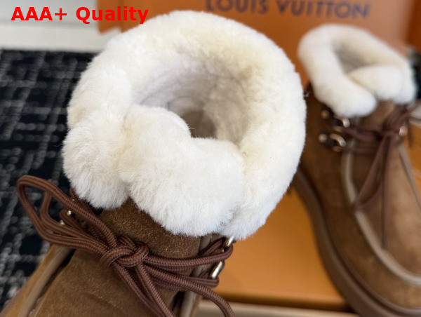 Louis Vuitton Cortina Low Boot in Brown Monogram Debossed Suede Calf Leather 1AIUGD Replica