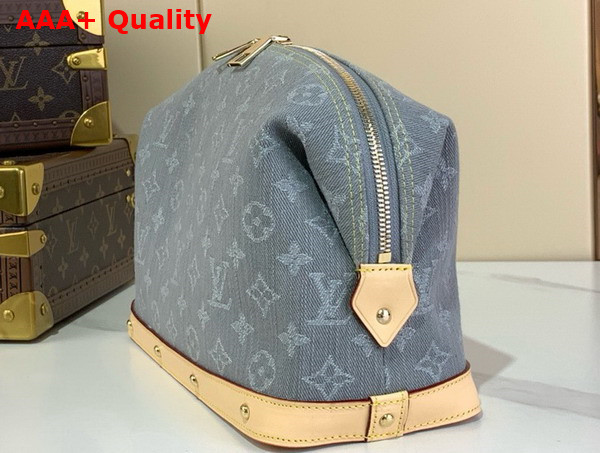 Louis Vuitton Cosmetic Pouch GM Cloudy Gray Monogram Denim Organic Cotton M13750 Replica