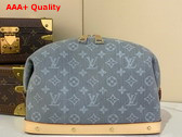 Louis Vuitton Cosmetic Pouch GM Cloudy Gray Monogram Denim Organic Cotton M13750 Replica