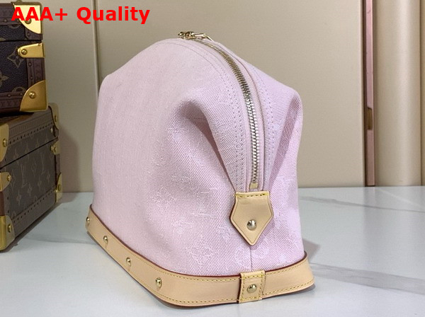 Louis Vuitton Cosmetic Pouch GM in Washed Pink Monogram Denim Organic Cotton Replica