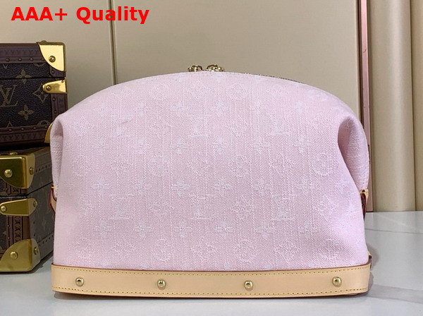 Louis Vuitton Cosmetic Pouch GM in Washed Pink Monogram Denim Organic Cotton Replica