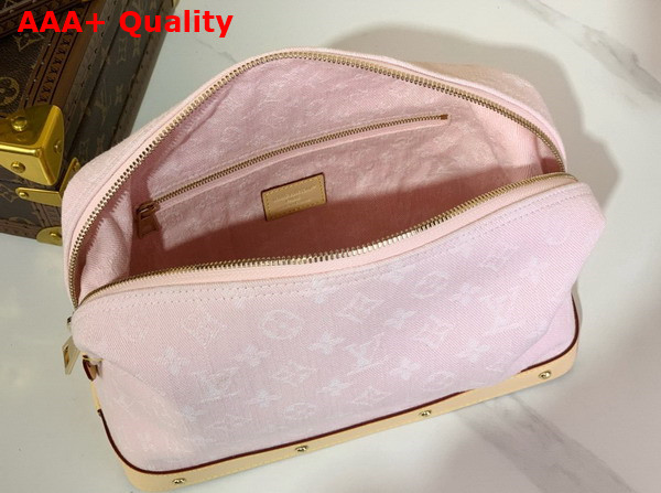 Louis Vuitton Cosmetic Pouch GM in Washed Pink Monogram Denim Organic Cotton Replica