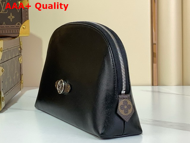 Louis Vuitton Cosmetic Pouch MM in Black Lambskin Leather M15206 Replica