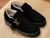 Louis Vuitton Cosy Sneaker in Black Damier Suede Calf Leather and Shearling Lining Replica