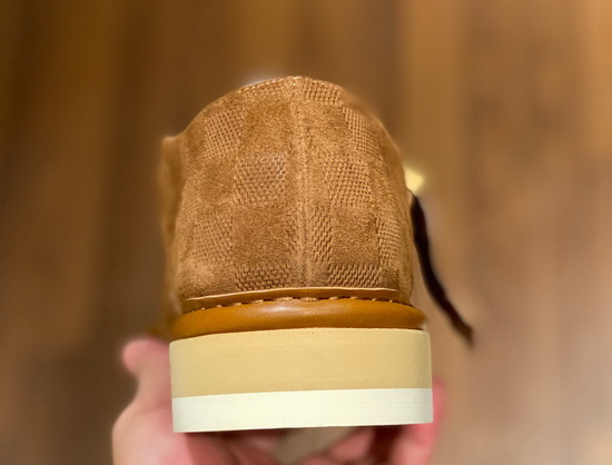Louis Vuitton Cosy Sneaker in Brown Damier Suede Calf Leather and Shearling Lining Replica