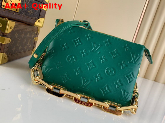 Louis Vuitton Coussin BB Handbag in Green Monogram Embossed Puffy Lambskin Replica