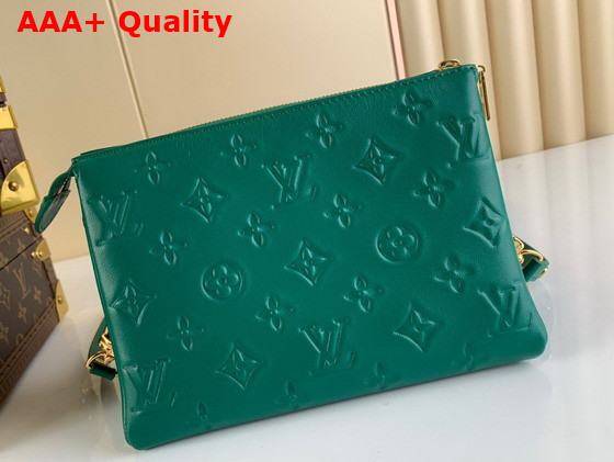 Louis Vuitton Coussin BB Handbag in Green Monogram Embossed Puffy Lambskin Replica