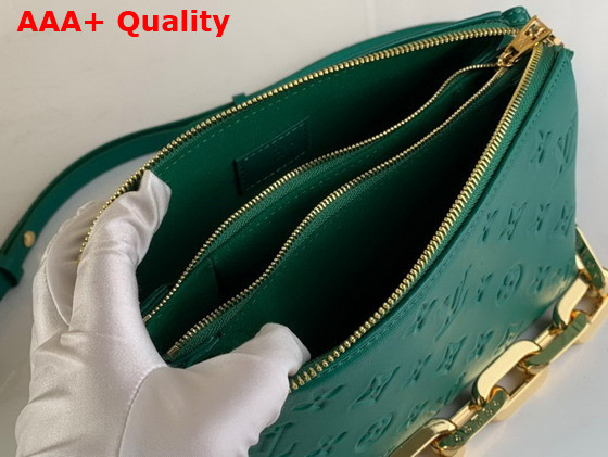 Louis Vuitton Coussin BB Handbag in Green Monogram Embossed Puffy Lambskin Replica