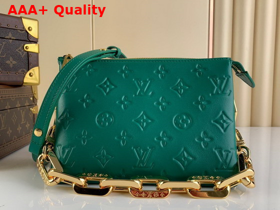 Louis Vuitton Coussin BB Handbag in Green Monogram Embossed Puffy Lambskin Replica