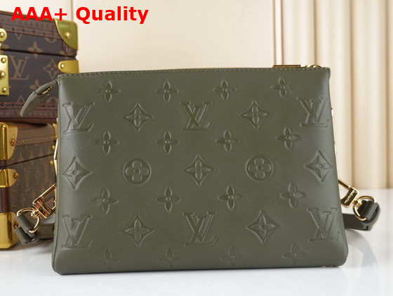 Louis Vuitton Coussin BB Handbag in Khaki Monogram Embossed Puffy Lambskin Replica