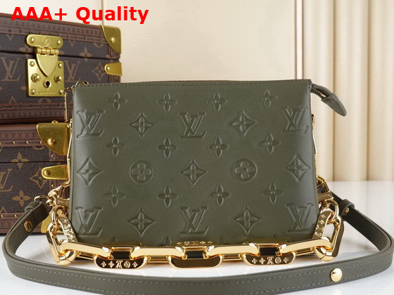 Louis Vuitton Coussin BB Handbag in Khaki Monogram Embossed Puffy Lambskin Replica