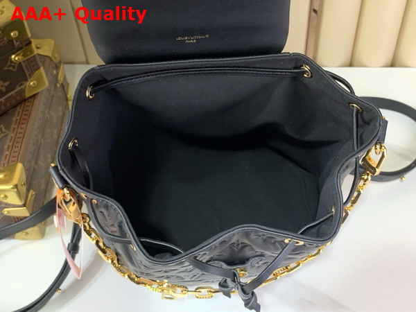 Louis Vuitton Coussin Backpack MM Black Calf Leather with Monogram Motif M25508 Replica