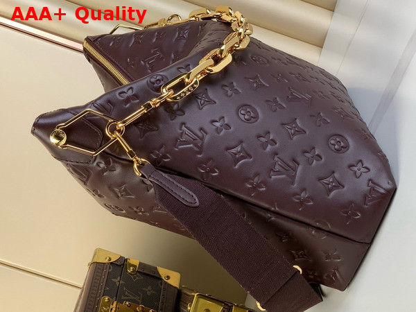 Louis Vuitton Coussin Hobo MM Chocolat Calf Leather M12072 Replica