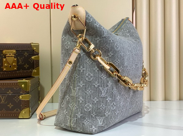 Louis Vuitton Coussin Hobo MM in Washed Gray Monogram Denim M13390 Replica