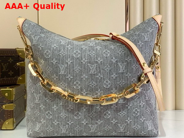 Louis Vuitton Coussin Hobo MM in Washed Gray Monogram Denim M13390 Replica