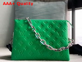 Louis Vuitton Coussin PM Handbag LV Motion Green Monogram Embossed Puffy Lambskin M57936 Replica