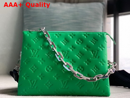 Louis Vuitton Coussin PM Handbag LV Motion Green Monogram Embossed Puffy Lambskin M57936 Replica