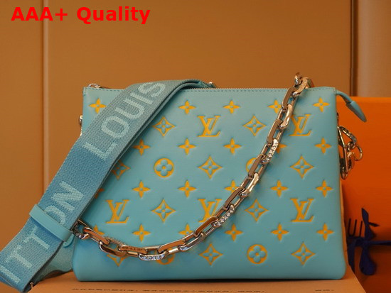 Louis Vuitton Coussin PM Handbag Mint Yellow Monogram Embossed Puffy Lambskin Replica