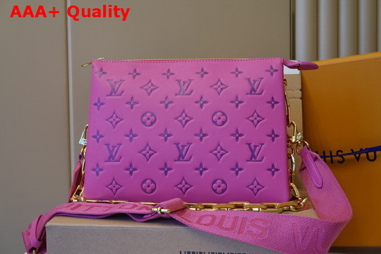 Louis Vuitton Coussin PM Handbag Pink Purple Monogram Embossed Puffy Lambskin M58628 Replica