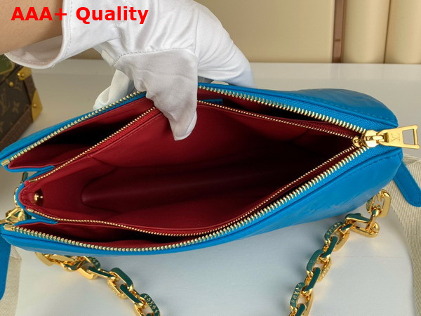 Louis Vuitton Coussin PM Handbag in Blue Lambskin Replica