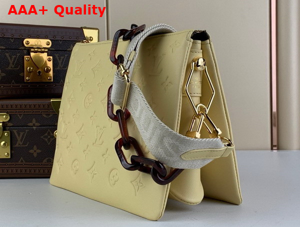 Louis Vuitton Coussin PM Handbag in Light Yellow Monogram Embossed Puffy Lambskin Replica