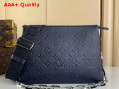 Louis Vuitton Coussin PM Handbag in Navy Blue Monogram Embossed Puffy Lambskin with Silver Hardware Replica