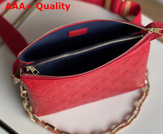 Louis Vuitton Coussin PM Handbag in Red Monogram Embossed Puffy Lambskin M57792 Replica