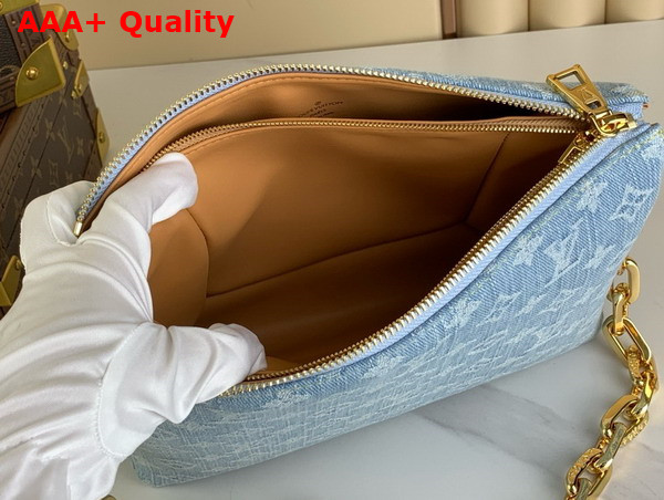 Louis Vuitton Coussin PM Handbag in Sky Blue Monogram Denim M24564 Replica