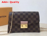 Louis Vuitton Croisette Chain Wallet Magnolia Damier Ebene Canvas N60287 Replica