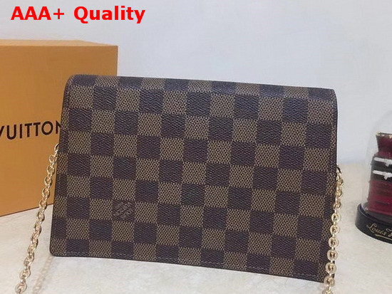 Louis Vuitton Croisette Chain Wallet Magnolia Damier Ebene Canvas N60287 Replica