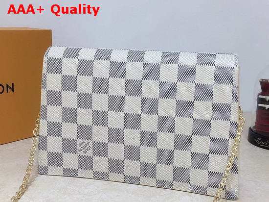 Louis Vuitton Croisette Chain Wallet Rose Papaye Damier Azur Canvas N60358 Replica