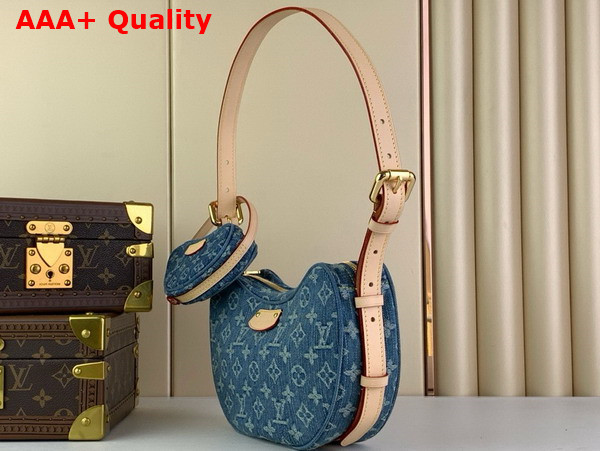 Louis Vuitton Croissant MM Handbag in Blue Monogram Denim M46856 Replica