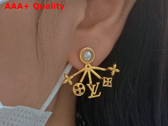 Louis Vuitton Cruiser Earrings Gold Color Hardware M00601 Replica