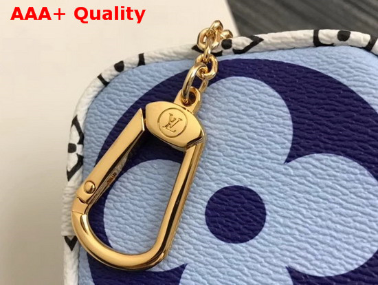 Louis Vuitton Cube Coin Purse Blue and White Monogram Canvas Replica