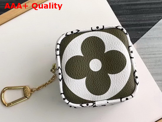 Louis Vuitton Cube Coin Purse Khaki and White Monogram Canvas Replica
