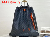 Louis Vuitton Damier Cobalt Race Drawstring Backpack N40170 Replica