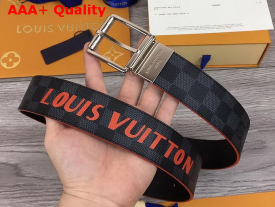 Louis Vuitton Damier Cobalt Race Print 40mm Reversible Belt M0156S Replica