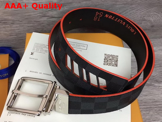 Louis Vuitton Damier Cobalt Race Print 40mm Reversible Belt M0156S Replica